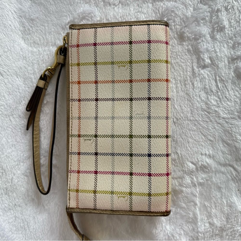 Coach Y2K Plaid Shoulder Bag with Matching Wristlet - Picture 14 of 16